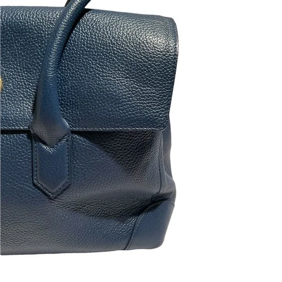 Roberto Cavalli Women’s Double Leather Handle Pebbled Blue Handbag - Picture 4 of 16